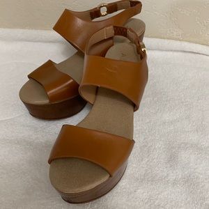 ALDO size 7 brown platform wedge heel Sling-back sandals new